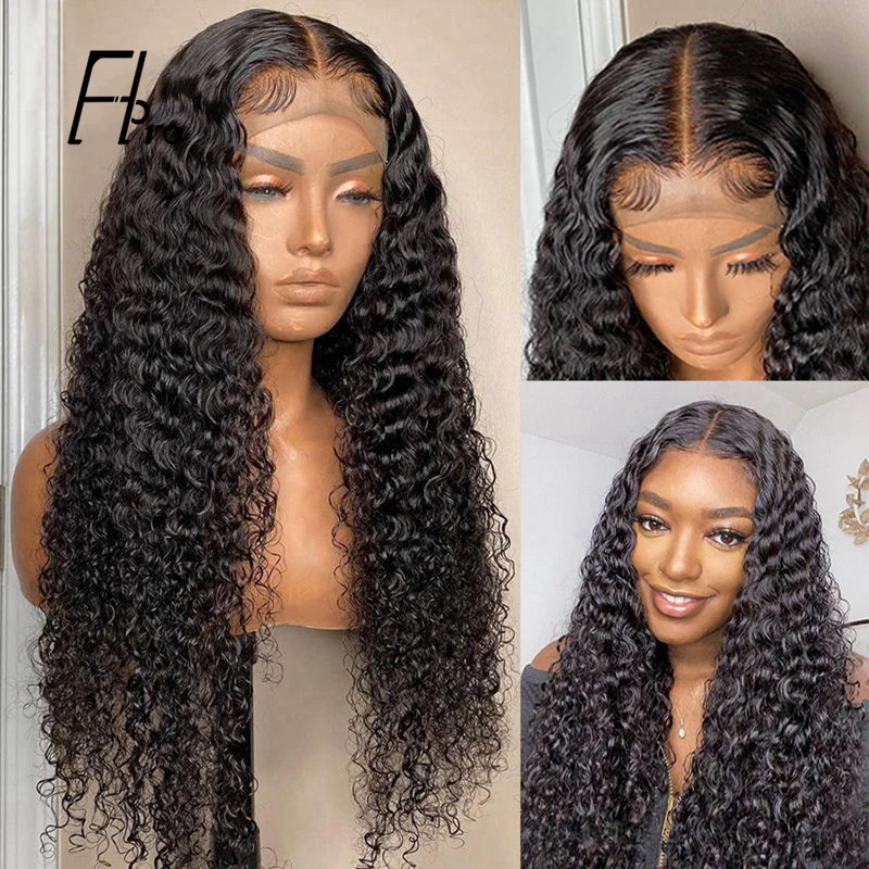 5x5 HD Invisible Lace Closure Wig Glueless Deep Wave Virgin Human Hair 180% Density